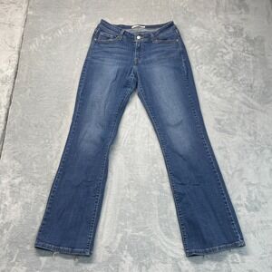 Levi's 529 Curvy Bootcut Jeans Womens 10 Blue Denim Whiskered Mid-Rise Outdoor